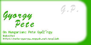gyorgy pete business card